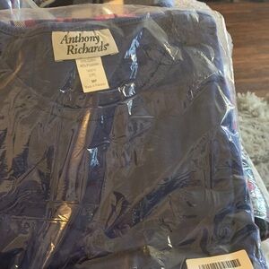 Anthony Richards Royal Blue Top and plaid pajamas bottom two piece set.